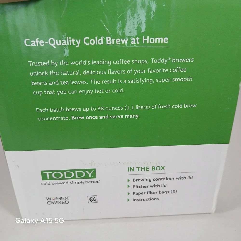 Toddy Essential Brewer Cold Brew Coffee Maker Open Box